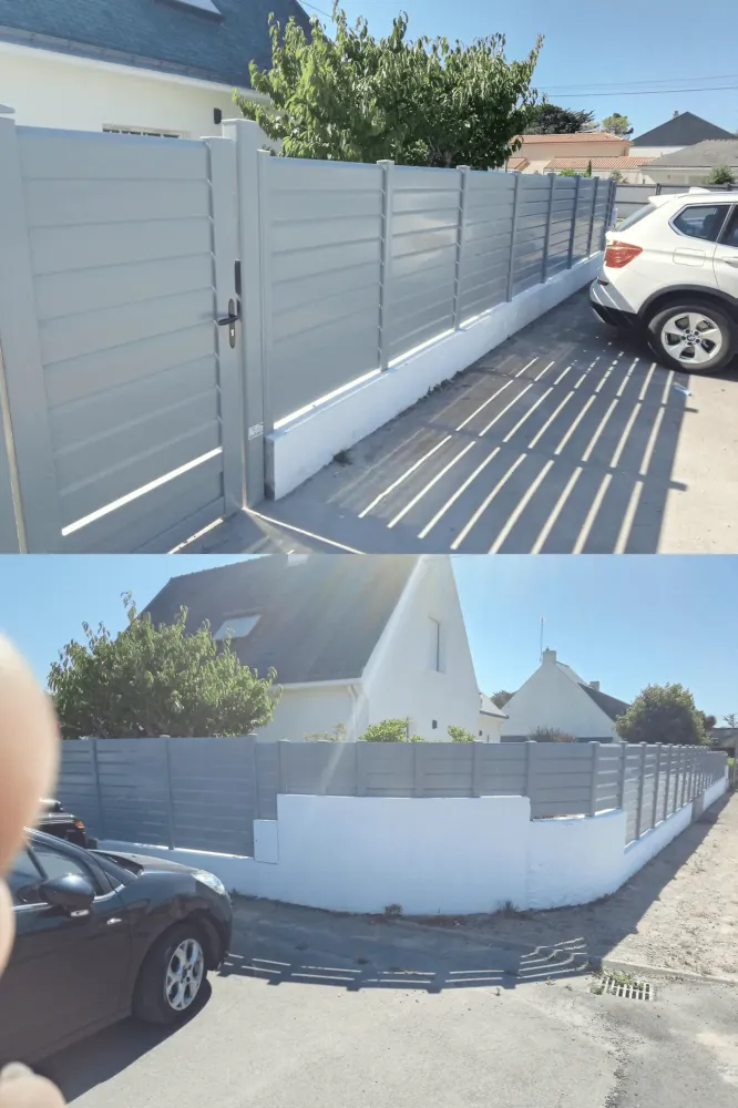 Clôture lames persiennees en PVC